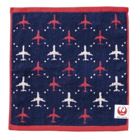 Marushin Hand Towel JAL Japan Airlines 13.4 x 14.2 inches (34 x 36 cm), Night Flight 100% Cotton, Jacquard Weave 6205001400