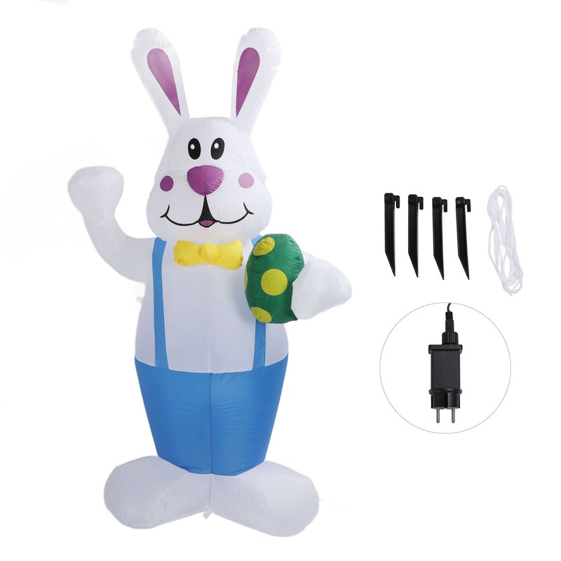 Inflatable Bunny Yard Decoration 6.2ft with LED Lighting Cute Easy