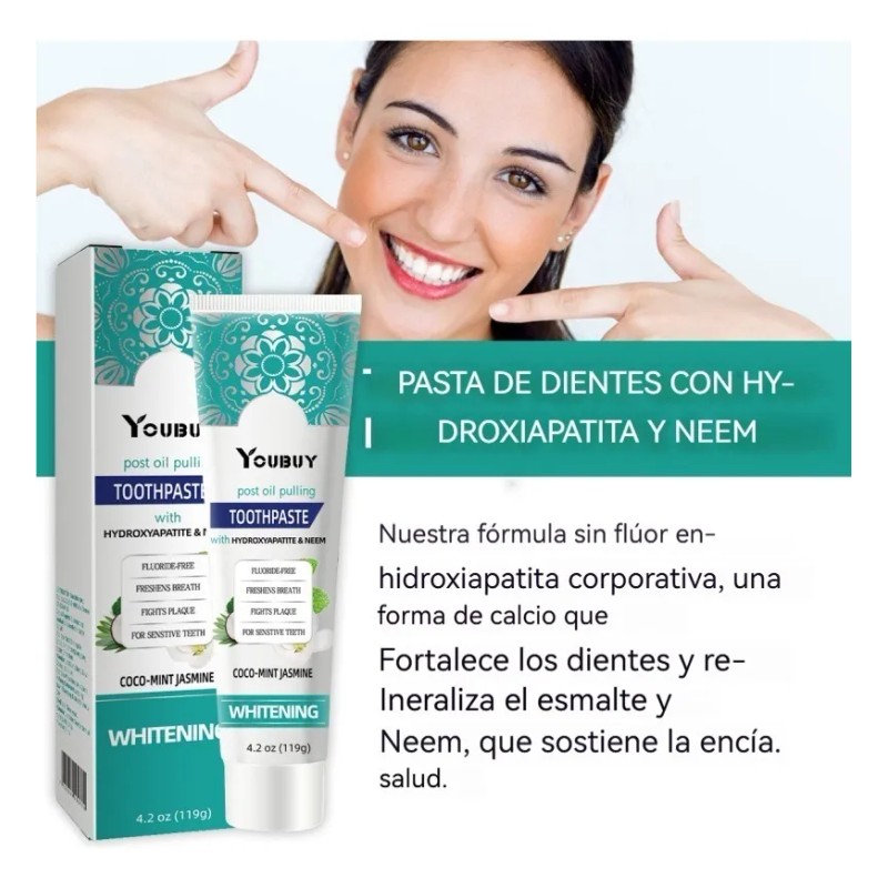 Pasta De Dientes Blanqueadora Sin Flúor 3pcs