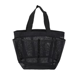 DFsucces Portable Pool Bag Mesh Bag Large Capacity Quick Dry Swimming Bag Beach Bag Gym Foldable for Hot Springs Swimming Travel Outdoor, Black