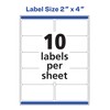 Avery Rectangle Labels with Sure Feed, 2" x 4", 250