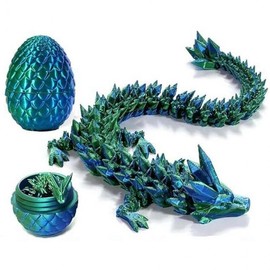 3D Printed Dragon Figure Toy with Articulated Joints Dragon Green Blue 2ea