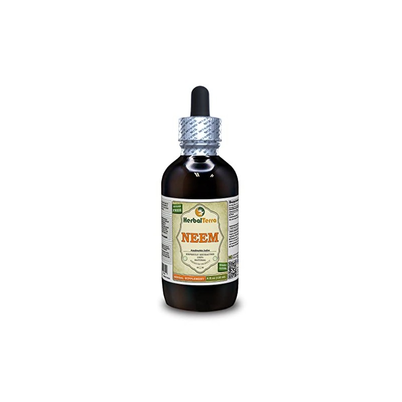 Neem (Azadirachta Indica) Tincture, Organic Dried Leaves Liquid Extract (Brand