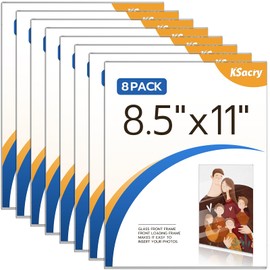 KSacry 8 Pcs Acrylic Sign Holder 8.5 x 11, Vertical Wall Mount Sign Holders with Adhesive, Clear Plastic Frames Paper Display Sign Holders for Office, Home, Store, Restaurant - No Drilling