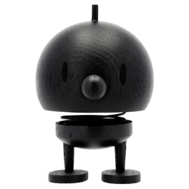 Hoptimist Bumble, Wooden Decoration, Bobble Figure Made of Wood, Decorative Scandinavian, Decorative Living Room, Desk Decoration, Office Gadgets, Great Small Gifts, 7.5 x 8.5 x 10.7 cm, Medium, Black