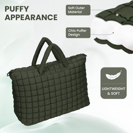 ANKICK Quilted Duffle Bag for Travel, Large Puffer Duffel Weekender Bags Soft Gym Tote, Big Puffy Carry on Luggage Overnight