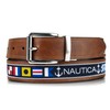 Nautica Men's Reversible Belt, Flag Pattern-Cognac, 38"