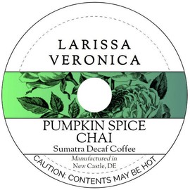 Pumpkin Spice Chai Sumatra Decaf Coffee (Single Serve K-Cup Pods) (Gourmet, Naturally Flavored, Whole Coffee Beans) (12 pods, ZIN: 578382)