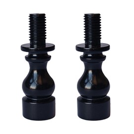 1 Inch Lamp Shade Risers Black 2-Pack, 1/4-27 Threaded Lamp Shade Extender for Washer Fitter Lamps, Metal Lamp Harp Finial Riser to Raise Lampshade Height, HeYuGo