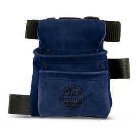 Graintex SS2633 2 Pocket Children Tool Pouch Navy Blue Color Suede Leather with Belt