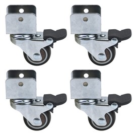 Faotup Swivel Caster Wheel with Brakes 1.5" U-Shape Caster Wheels for Furniture Heavy Duty Furniture Wheels 360 Degree Plate Swivel Caster Wheels(Pack of 4)