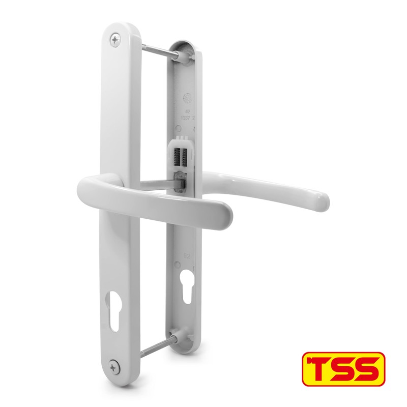 TSS Universal UPVC Door Handles -Lever/Lever - 92mm PZ (Centres)