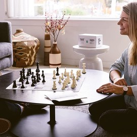 Flat Chessboard, Portable International Foldable Chess Game, Faux Leather Game Chess Board Set for Children, Travel