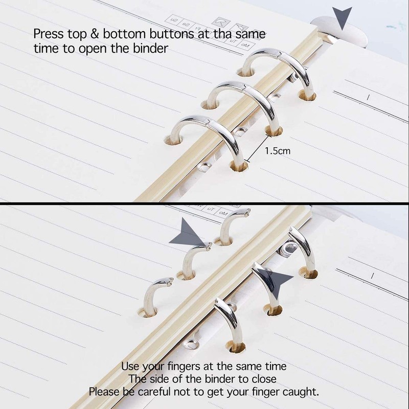 Minlna A5 Leather Notebook Binder Notebook Refillable Composition Notebook Business