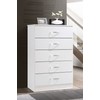 HODEDAH 5 Drawer Wood Dresser for Bedroom, Chest of Drawers