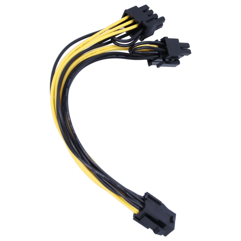 5Pcs Power Supply Cable 6Pin to Dual 8pin 6+2 GPU