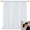TOAOFY 5x10ft White Backdrop Curtains White Tulle Wrinkle Free Background
