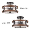 DEYNITE Farmhouse 2-Light Ceiling Light Fixture, Semi Flush Mount Ceiling