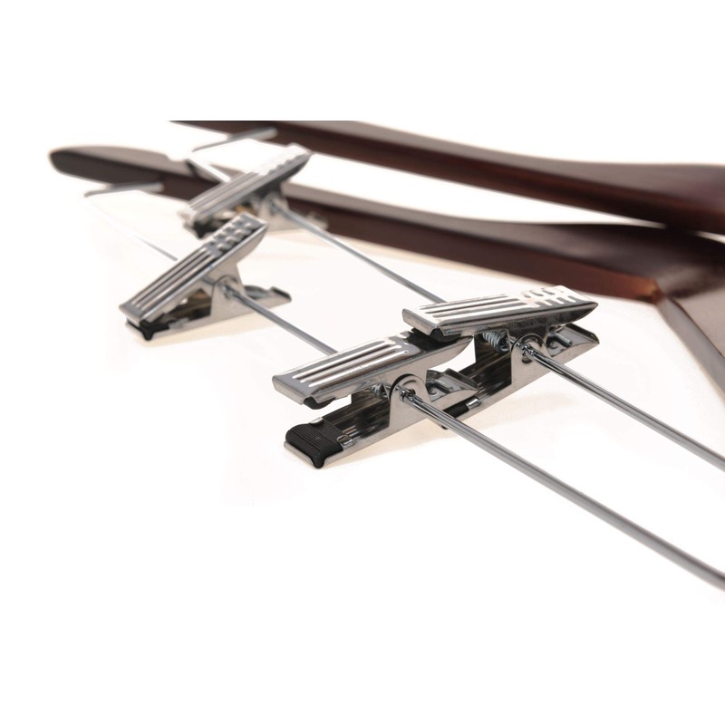Quality Wooden Skirt Hangers with Clips Smooth Solid Wood Pants