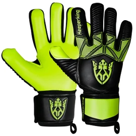 Keeperking Goalkeeper Gloves Children Youth Adults Football Gloves without Fingersave 4 mm Forehand (7, B-Yellow)