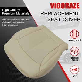 Vigoraze Driver Bottom Leather Replacement Seat Cover Tan Compatible with Buick Lacrosse 2010 2011 2012 2013