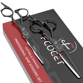 Professional Barber Hair Scissors Thinning Shears Kit - 6.8" HIGH-END Extremely Sharp Haircut Scissors Hairdressing Texturizing Hair Cutting Shears Set 440C Stainless Steel for Salon Home Stylists