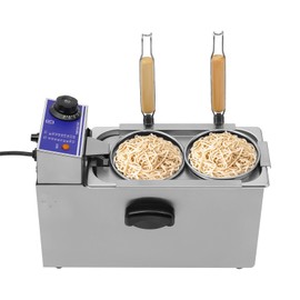 2 Holes Noodle Cooking Machine, 110V 1200W Commercial Pasta Cooker Electric Noodle Cooker with 2 Baskets, Stainless Steel Blade Noodle Dumpling Maker for Home Restaurant and Shop