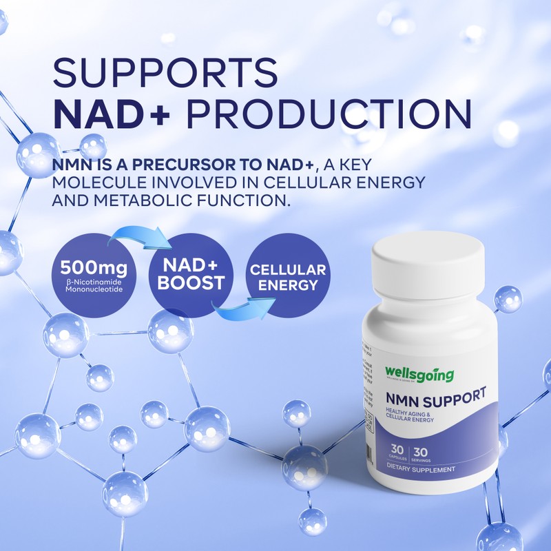 NAD+ Booster Supplement with NMN 500mg, Resveratrol & TMG –