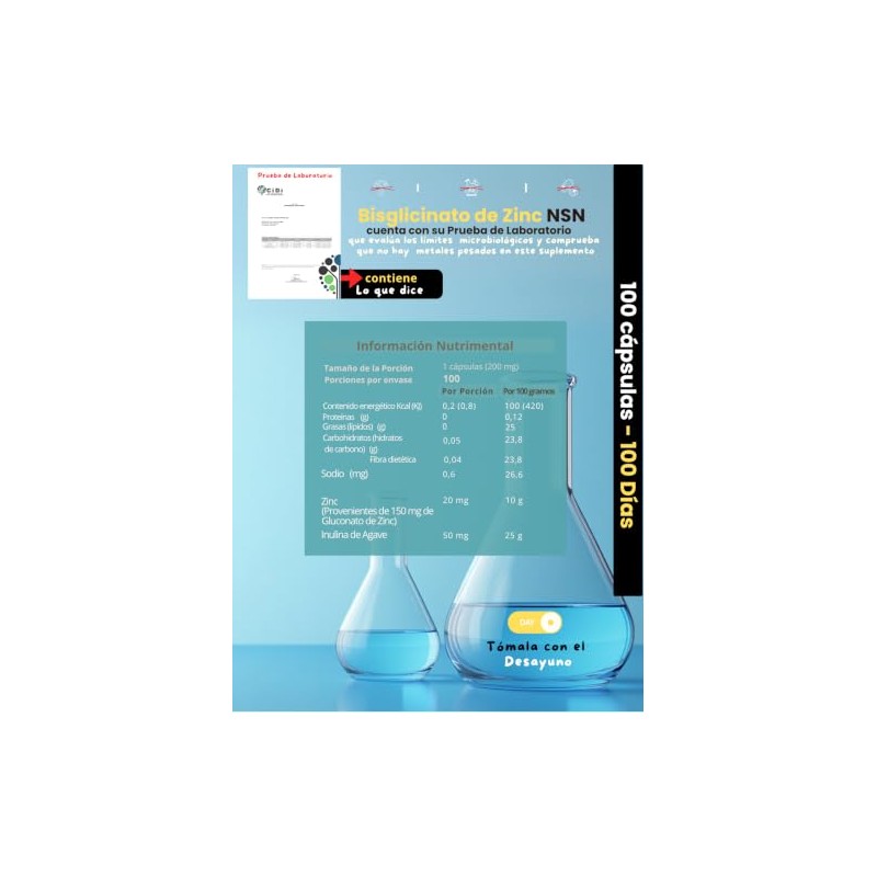 Zinc | Gluconato de Zinc | Con Inulina y Prebióticos
