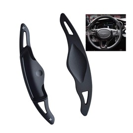 Sanrily Sport Metal CNC Billet Aluminum Steering Wheel Larger Paddle Shifter Extension Covers Compatible with 2018-up Hyundai Genesis G70 Interior Decoration Accessories - Black