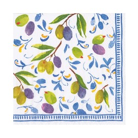 Caspari Mediterranean Blue Luncheon Napkins - 20 Luncheon Napkins per Pack, 2 PACKS