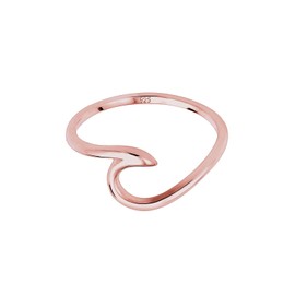 Elli Ladies’ Ring with Waves - Trend Symbol - Beach Maritime Design in 925 Sterling Silver, Silver, Rose Gold