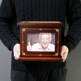 AODIYA Up to 270 lbs Large Wooden Cremation Urns for Adult Male Female Ashes, Funeral Memorial Urns for Human Ashes, Decorative Burial Urns Box and Casket for Men Women Ashes (Tree of Life)