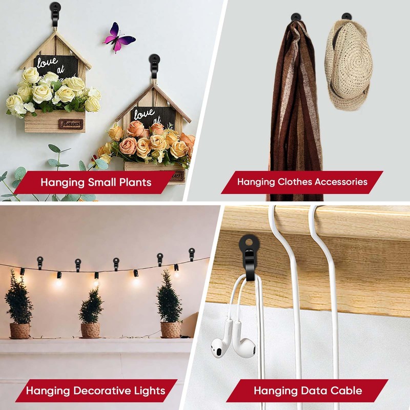 60 Pack String Lights Hooks, Stainless Steel Outdoor String Lights