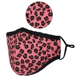 Washable Reusable 3 Layers Cotton Cloth - Pink - Leopard Print, One Size Fits Most