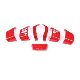 LLKUANG ABS Car Steering Wheel Cover Button Trim Frame for Toyota FJ Cruiser 2007-2021 Steering Wheel Decoration Accessories-7PCS