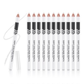 Ownest 12 Packs Professional Highlighter Eye Liner Pen, Soft Strokes Easy to Color Eyeshadow Pencil, Waterproof, Long lasting, White Eyeliner Pencil Makeup