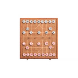 Yellow Mountain Imports Chinese Chess (Xiangqi) Set with Folding Rosewood Veneer Board (16.3")