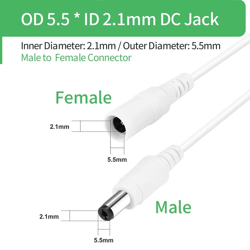 Security-01 33FT 10M DC Power Extension Cable for Security Camera