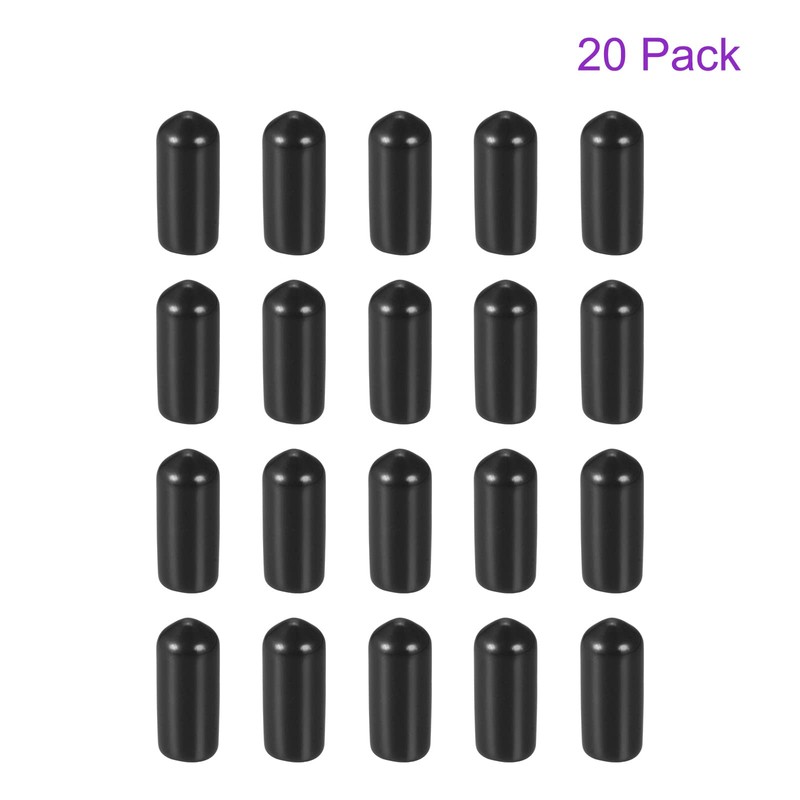 DMiotech 20pcs 6mm Inner Diameter Black Screw Protector Rubber End
