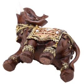 Hztyyier Feng Shui Elephant Decor 5.3 x 2.4 x 5.5in Good Luck Elephant Statue Resin Elephant Figurines for Wealth Lucky Figurine Home Decor Gift (L)