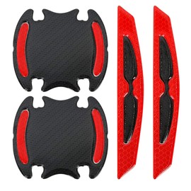 TOTMOX Car Reflective Sticker Door Handle Door Bowl Protection Guards Trim Stickers Universal Reflective Warning Anti Collision Scratches Protector