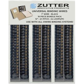 Zutter Binding Wires - Black Bundle Pack - Use with Any and All owire Binding Systems! (Zutter Binding Wires 1" - Black 18 Piece Bundle Pack)