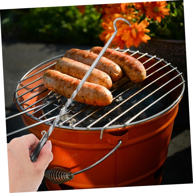 Levemolo Stainless Steel Meat Flipper Hook BBQ Food Turner for