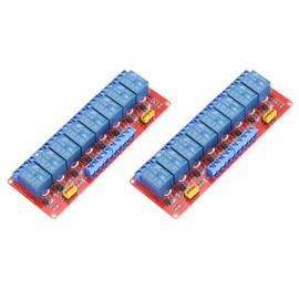 sourcing map 2 Pcs DC 5V 8 Channel Relay Module High or Low Level Trigger for Electronics Industrial Home Automation