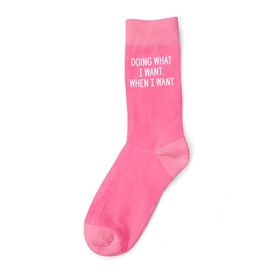 D Design Invent Print! Retirement Gift Socks for Women Doing What I Want Funny Joke Present Gift Idea Retired Dad Retire Age Keepsake Size 4 – 7 (Cotton, Pink)