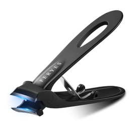 FERYES Heavy Duty Wide Jaw Opening Slant Curved Blade Nail Clippers for Men Thick Toenails, Ultra Sharp Professional Grade Toenail Clippers for Ingrown Tough Nails,Seniors