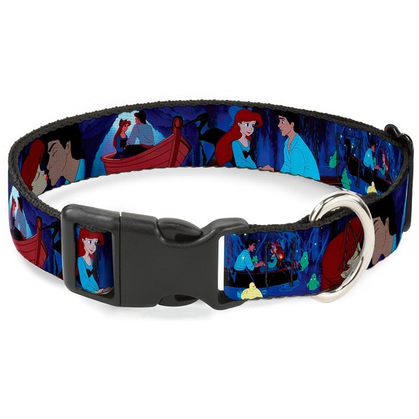 Buckle-Down The Little Mermaid Ariel & Eric Boat Scenes Plastic Clip Collar, Wide Large/18-32"