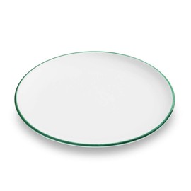 GMUNDNER KERAMIK Dinner Plate Cup Diameter 25 cm Green Rim Crockery Handmade in Austria