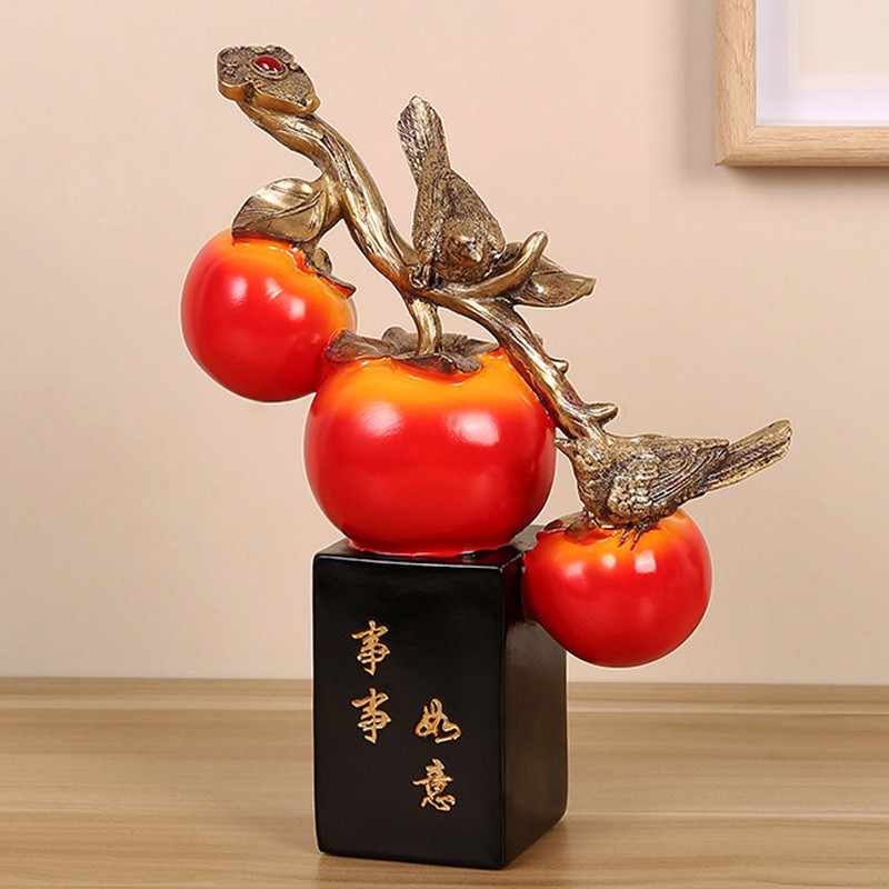Resin Persimmon Decoration Auspicious Meaning Realistic Cute Home Ornaments for